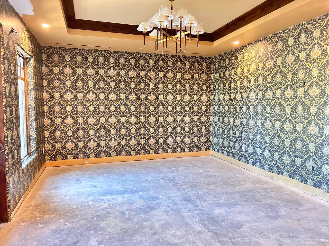 Decorative wallpaper applied in contemporary Colorado interior