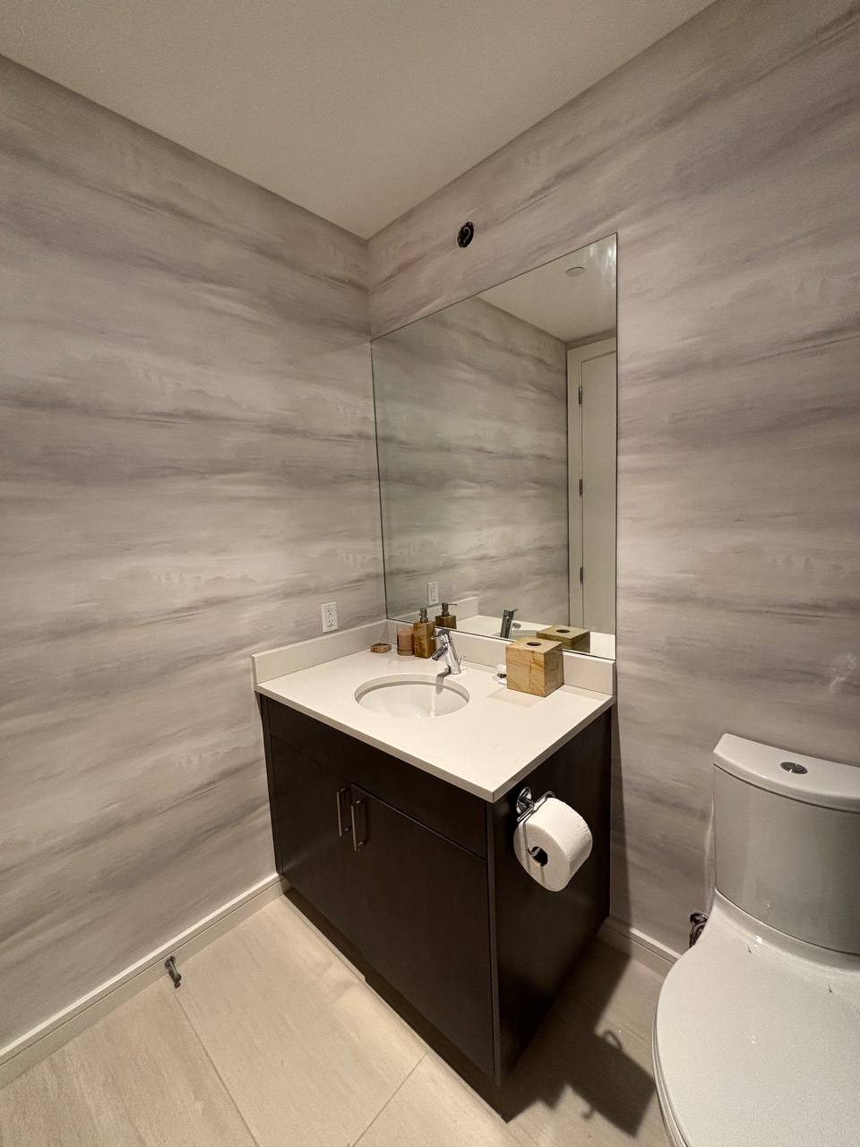 Colorful mural wallpaper installed in Colorado home