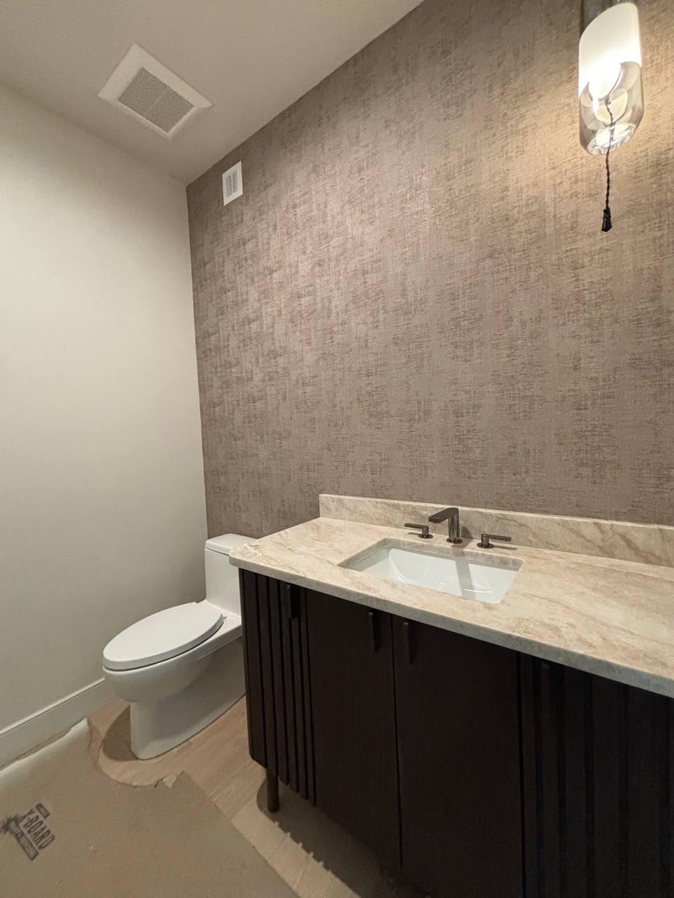 High-end wallpaper installed in stylish interior