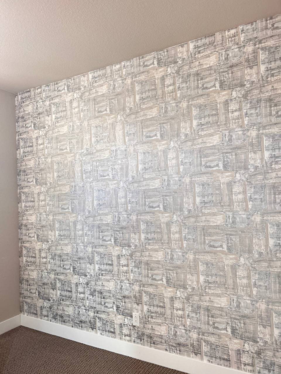 Luxury textured wallpaper installed in bedroom