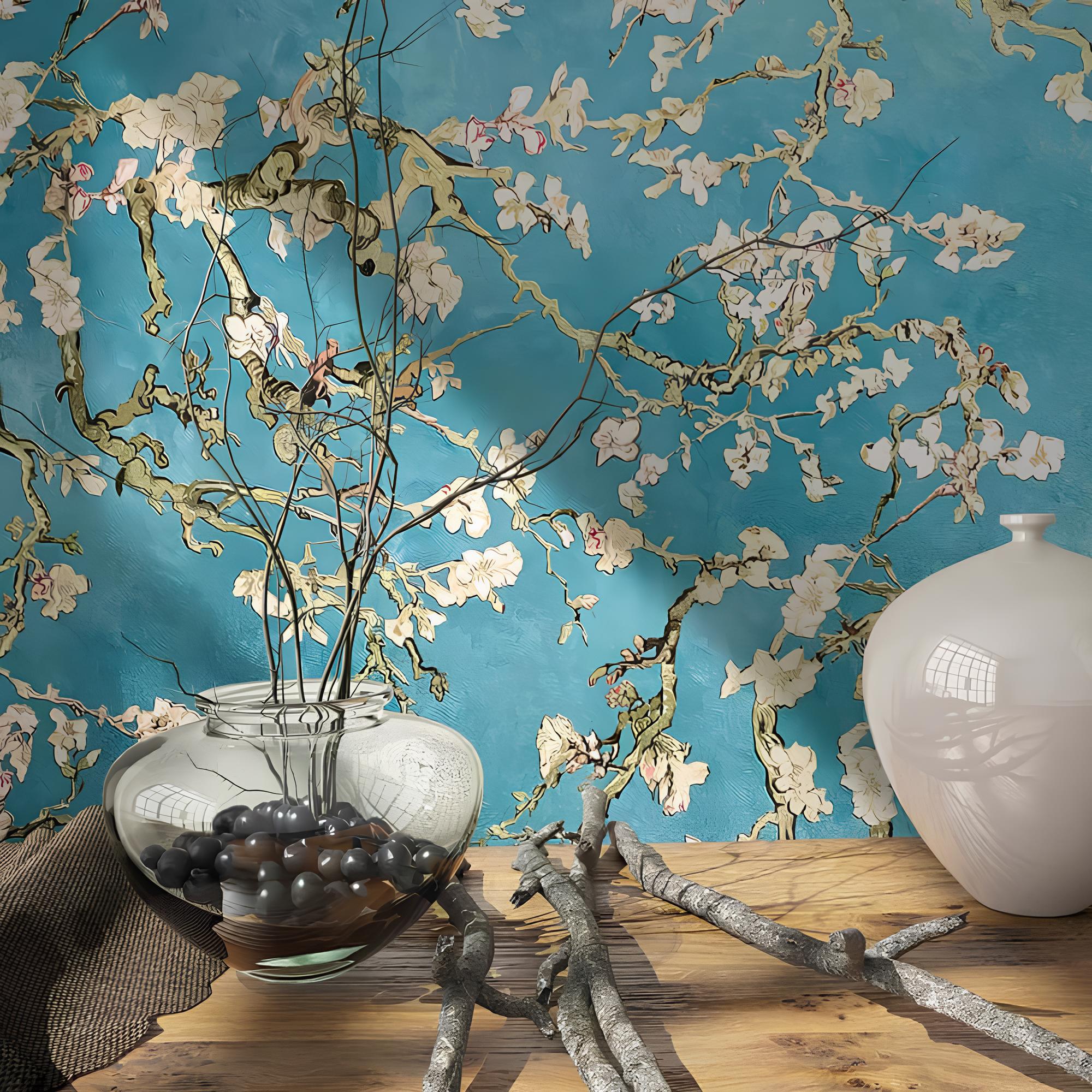 Premium wallpaper brands displayed on interior wall